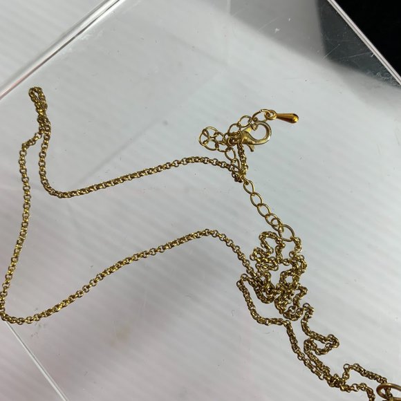 Tajan Co Heart Shaped Painted Stone Sun Pendant Necklace Rhinestones Celestial - Picture 3 of 5